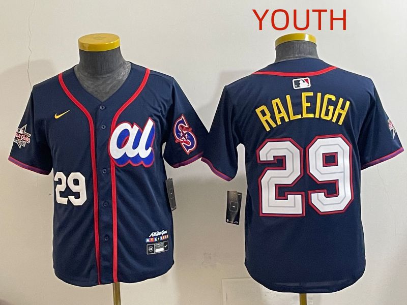 Youth 2025 Seattle Mariners #29 Raleigh Drak Blue All star Nike MLB Jersey style 15->youth mlb jersey->Youth Jersey
